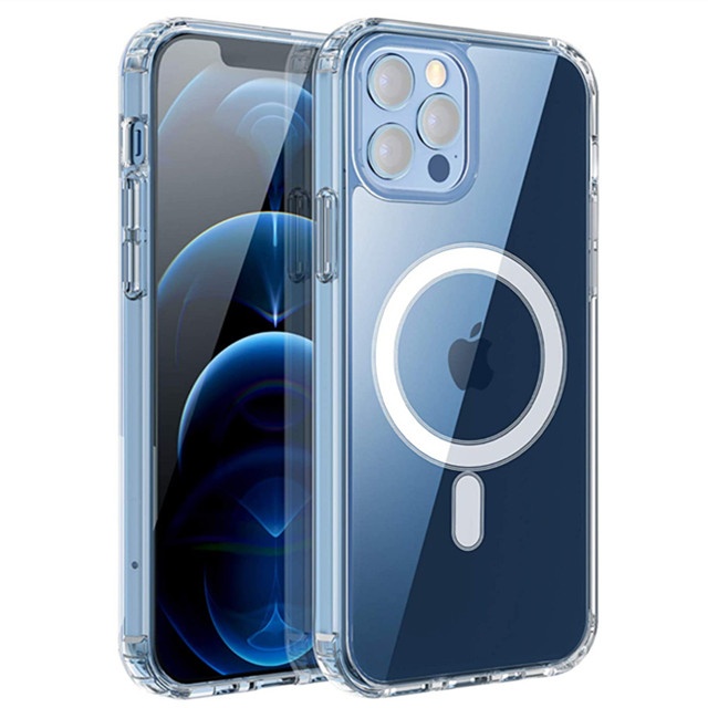 TPU acrylic 2 in 1 shockproof magnet transparent phone case for iPhone 13 Pro max 12 11 XR magnetic clear case phone cover