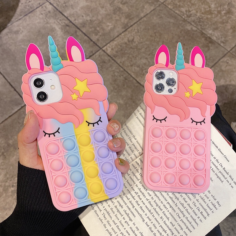 Custom Among Push squeeze Sensory Fidget Toy Silicone Stress Reliever Toy Among Push stress relief phone case for iphone 13