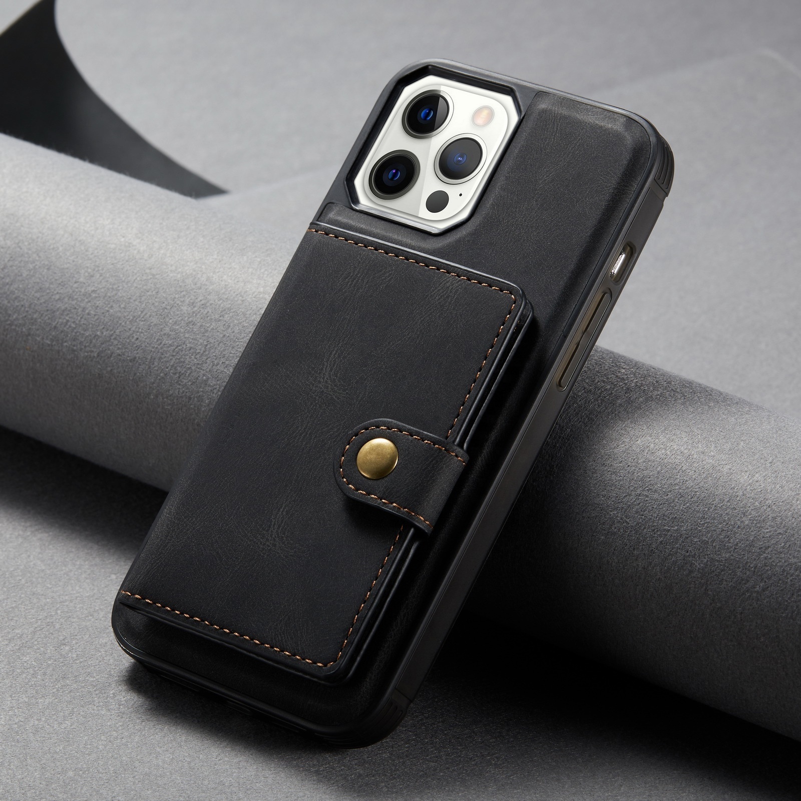 2021 Business Style Wallet Phone Case Back Card Coin Holde 12 Magnetic Back Cover Custom Stand Detachable Case for iPhone