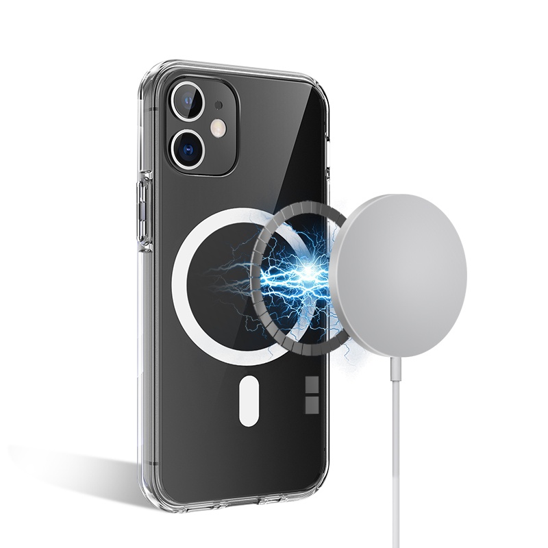 New magsafePhone Case For iPhone 12 Shockproof Bumper Magnetic Transparent TPU PC Hard Phone Case Cover for iPhone 12 Pro Max