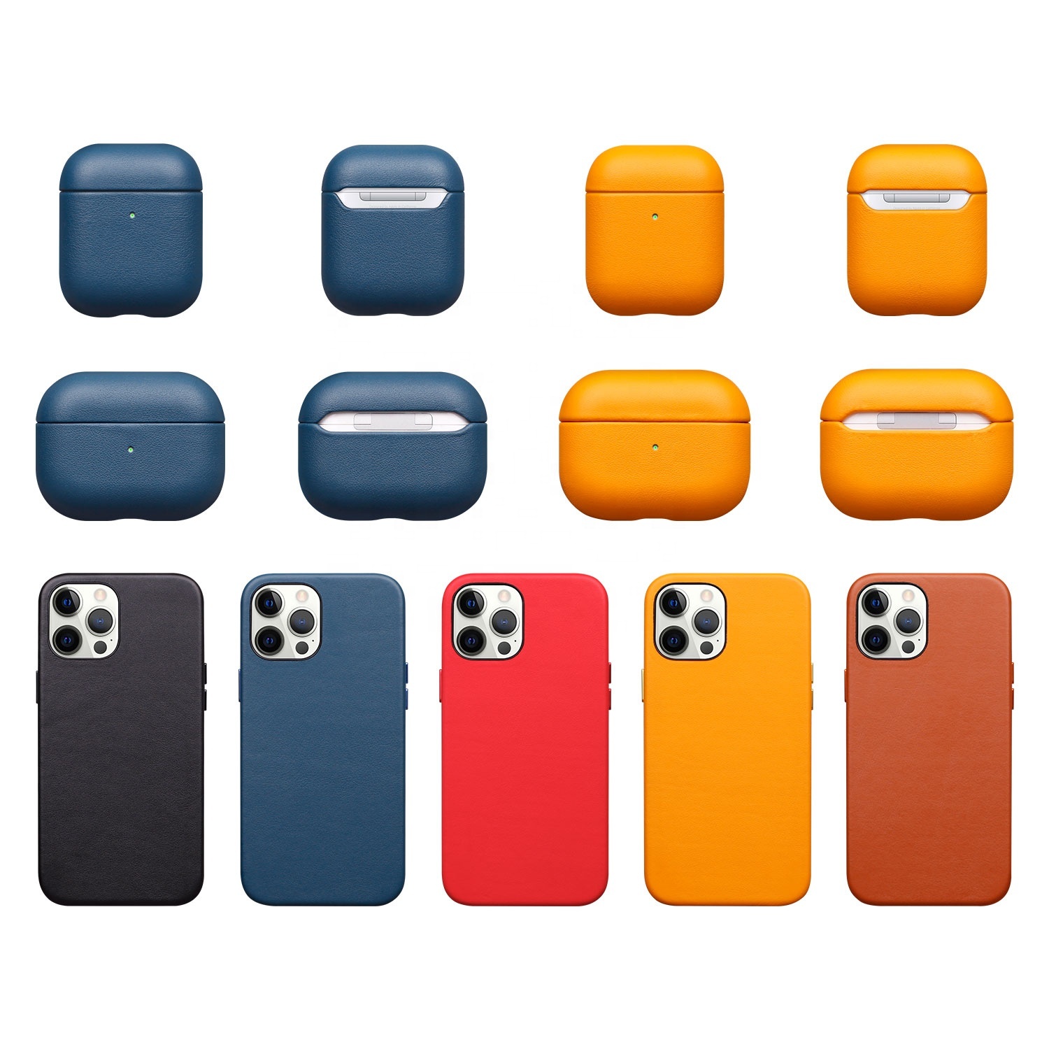 OEM factory genuine Leather Phone Case for iPhone 12 mini/12 Pro/12 Pro Max 13
