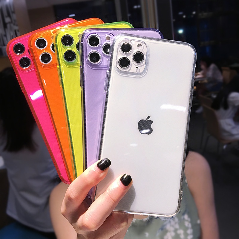 For Iphone Neon Case,Custom Design Shock Proof Durable Tpu Fluorescent Neon Phone Case For Iphone 12 11 Pro Max Case