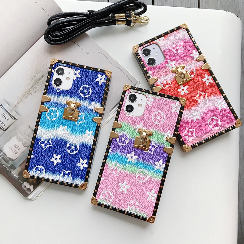 Luxury designer TPU phone case mobile cover crossbody brand trunk cell phone case For iPhone