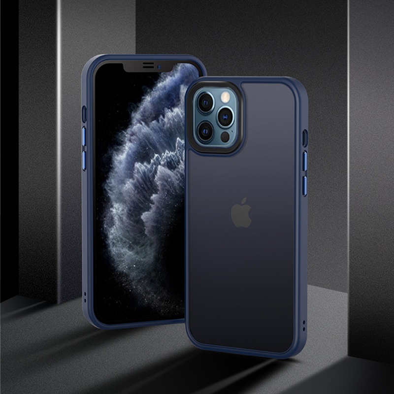 Frosted Phone Case for iPhone 13 Cover phone cases for iphone 11 and 12 series with Hard PC back and TPU bumper