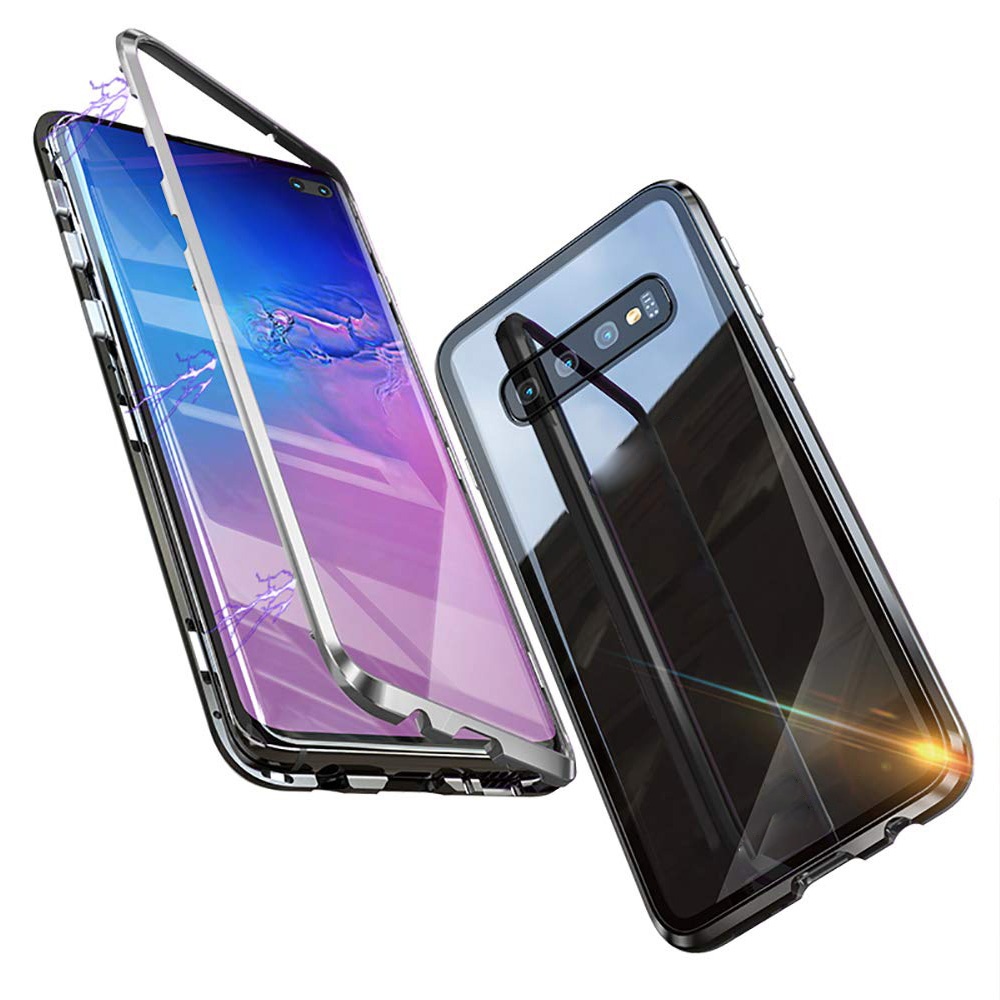 For samsung mobile phone Clear magnetic tempered glass phone case drop back cover for iphone case