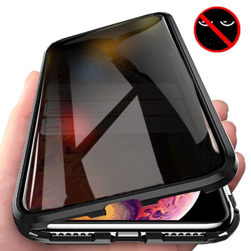 Drop Shipping Privacy Phone Case 12 Pro Max 360 Magnetic Tempered Glass Privacy Metal Case for iPhone 13 Pro Max for Women