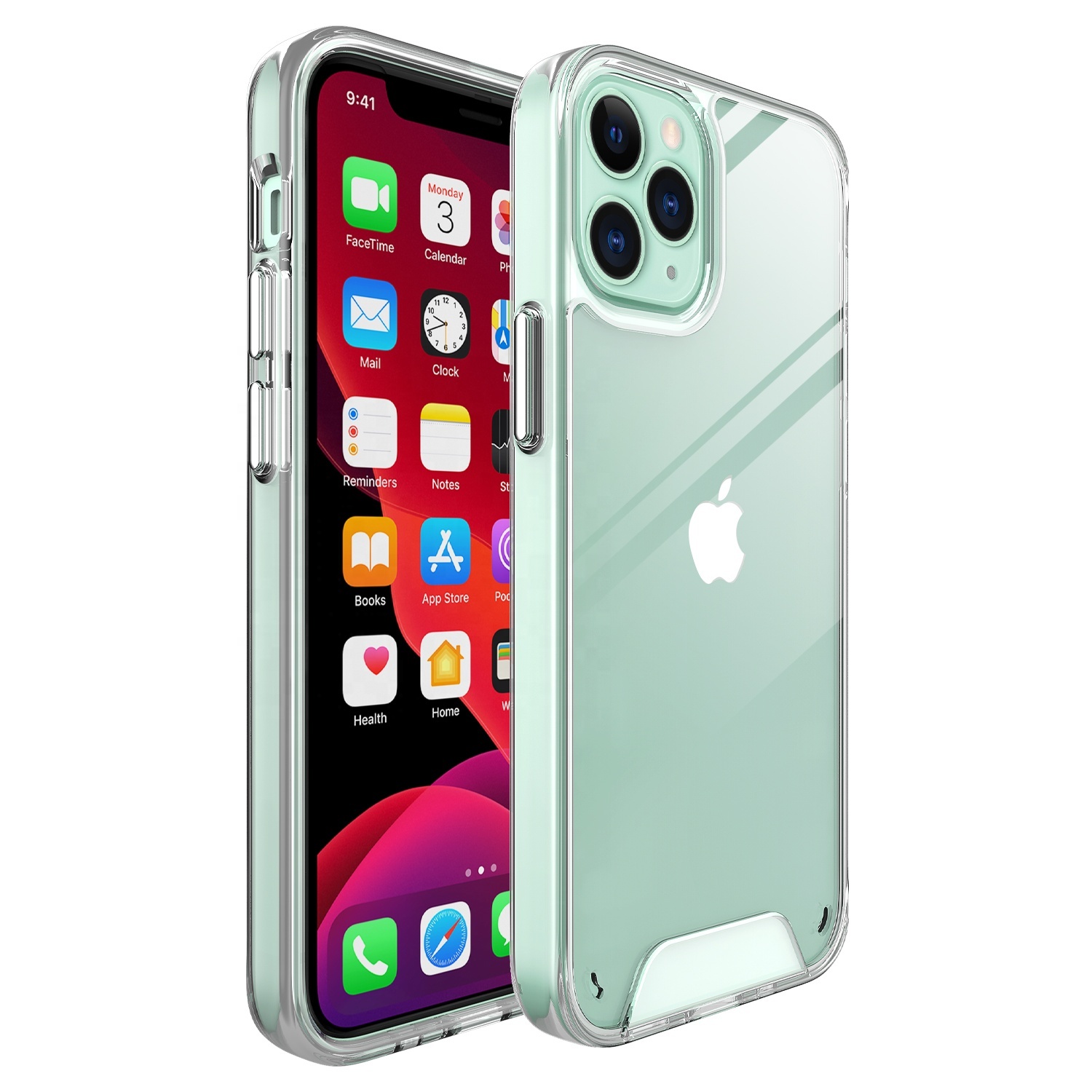 2020 Luxury Clear Space Phone Case For iPhone 13 12 Transparent TPU PC Hard Cover Shockproof Mobile Case  For iPhone 12 Pro Max