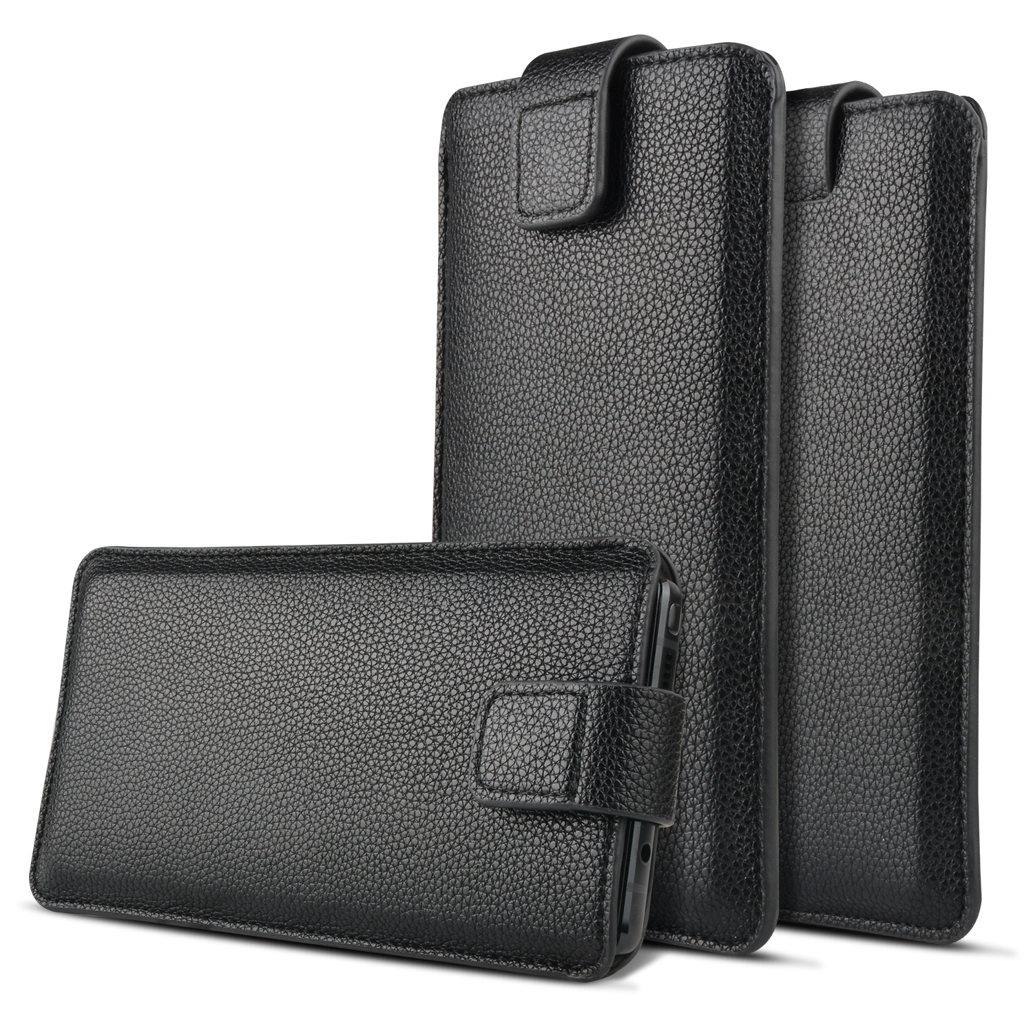 Luxury pull tab universal vegan leather phone case cover mobile phone bag pouch case for iPhone Samsung Phones huawei Wiko
