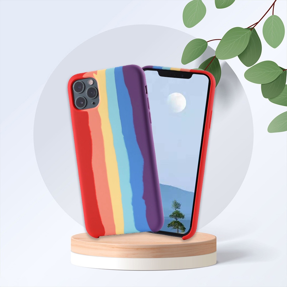 New Arrival Rainbow Color Silicone Liquid Phone Case For iPhone 11 Pro Max X XS XR 6 6 Plus 6S 7 8 Cell Phone Protect Case