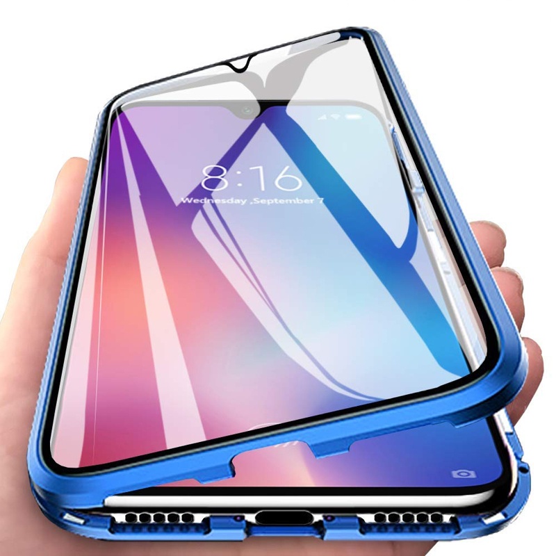 360 Full Cover Magnetic Adsorption Metal Phone Case For Samsung Galaxy A51 A71 Note 10 Double Sided Glass Magnet Cover