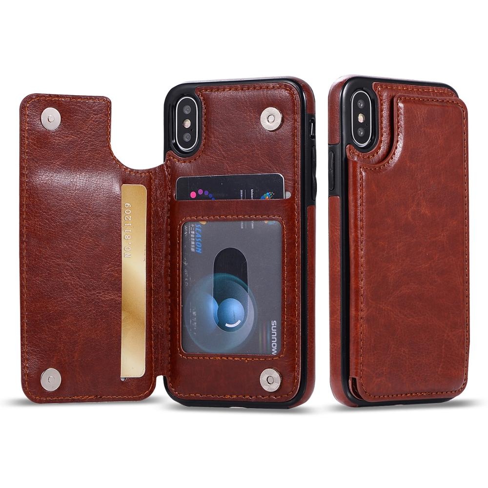Ultra thin Flip Wallet Card Holder Mobile Phone Case for iphone 12 pro max Xs max Xr X 13 mini Credit Card Slot Leather Cover