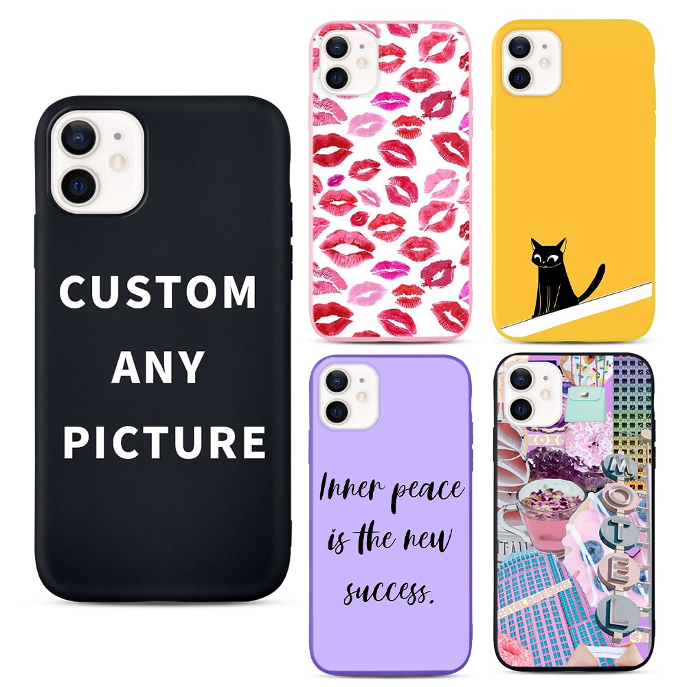 dropshipping custom logo print mobile cell phone case back cover for iphone 11 12 13 pro max xr x 8 7 plus
