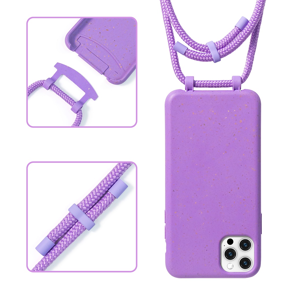 Lower MOQ Multi -Colors Rope Recycled Crossbody Phone Case With Necklace For Iphone 12
