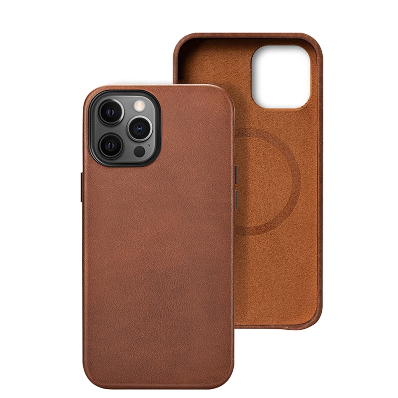 Leather Case Compatible with iPhone 13 Case  PU Leather Phone Case with Metallic Buttons  Microfiber Lining