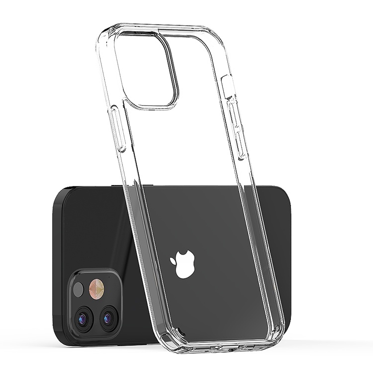 For New iPhone 12 Transparent Clear Anti Shock TPU+Acrylic 1.5MM Cell Phone Case Back Cover Wholesale