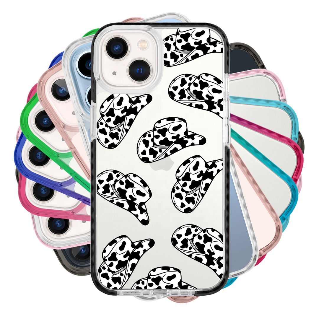 OEM Black Blue Pink TPE TPU PC Bumper Phone Cases for iPhone SE2 13 12 11 Pro Max Custom Print Anti-Shock Cellphone Cover Case
