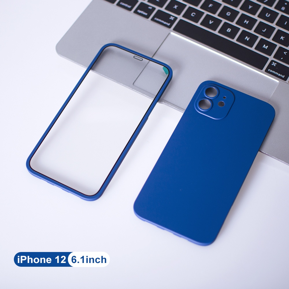360 full cover phone case super thin for iphone 12/12 pro/12 pro max case 2 in 1 magsafe cover