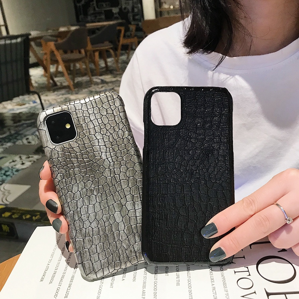 Luxury Crocodile Leather Case for iPhone 11 Plus Pro Max PU Original Blank Custom Mobile Phone Shell Thin 8 7 Plus X Xr Funda