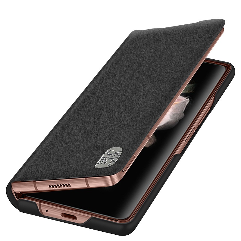 Ultra Thin PU Leather Magnetic Flip Cover For Samsung Galaxy Z Fold 3 Fold3 5G Case All Inclusive Phone Case
