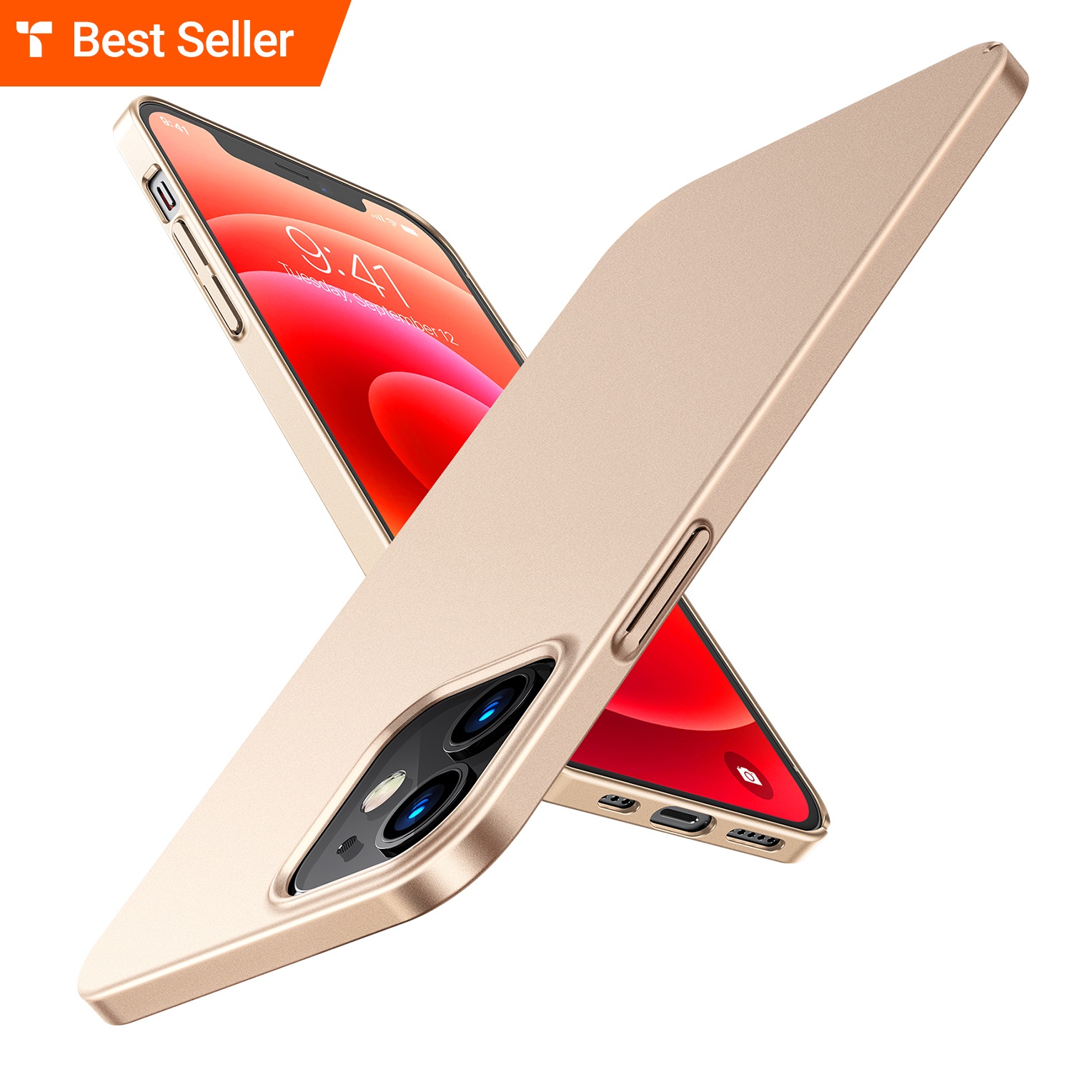 TORRAS Brand Top Sales Decency Series Case Gold Hard PC Ultra Thin Mobile Phone Bags Cases For iPhone 12 Mini