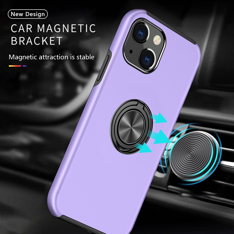 New Arrival Shockproof Designer Invisible Metal Holder Covers Soft TPU PC Back Mobile Phone Cases For iPhone 12 13 Mini Pro Max