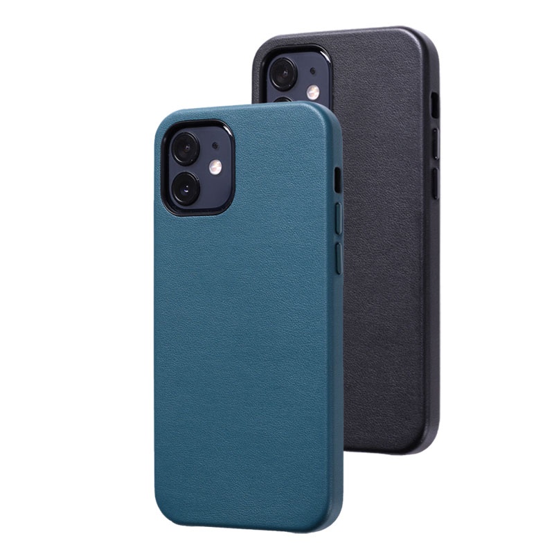 YesFeel Custom logo  Leather Mobile cell Phone protector for iPhone 11 ProMax black Cover with Metal button Anti-fall ultra-thin