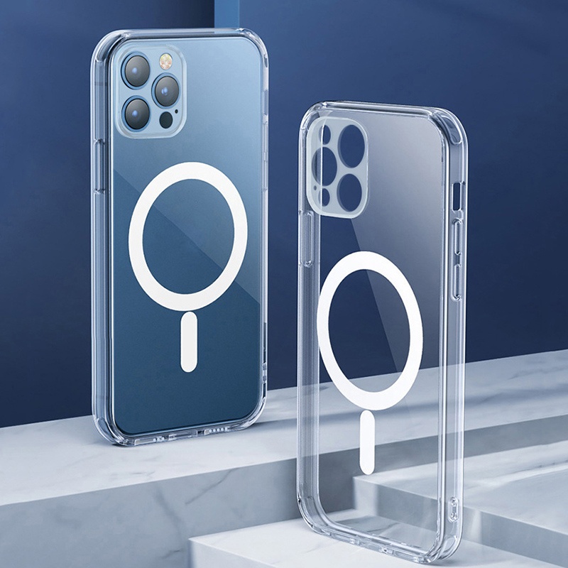 2021 Silicon Ultra Thin Soft Tpu Case For Iphone 12 Pro xr Max Transparent Magnetic Wireless Charging Phone Case Mobile Covers