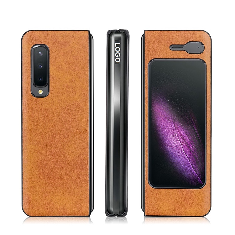 For Samsung Fold W20 5G Z Fold 2 Custom Luxury Fashion Slim Thin Business Cow Leather Elegant Soft Anti Slip Phone Cover Cases