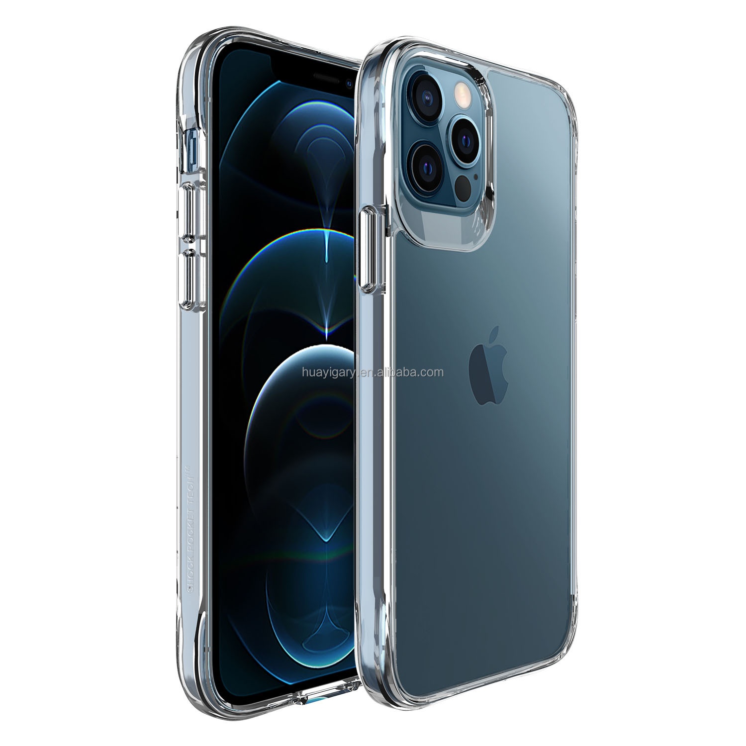 Pure Collection Clear Cover Smartphone Cover For iPhone 12 13 Pro ProMax Mini , Shockproof Protective Phone Case Slim Thin Cover