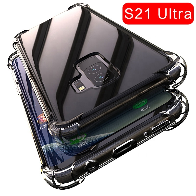Clear Silicone Ultra Thin Shockproof Soft Tpu Phone Protective Case for Samsung S21 Ultra