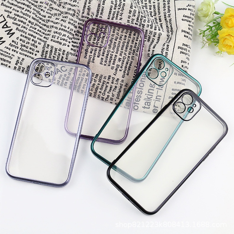 For iPhone 12 11 Pro Cell Phone Case Ultra Thin TPU PC Mobile Back Cove For iPhone MAX XR 8 7 Plus Transparent Clear Phone Case