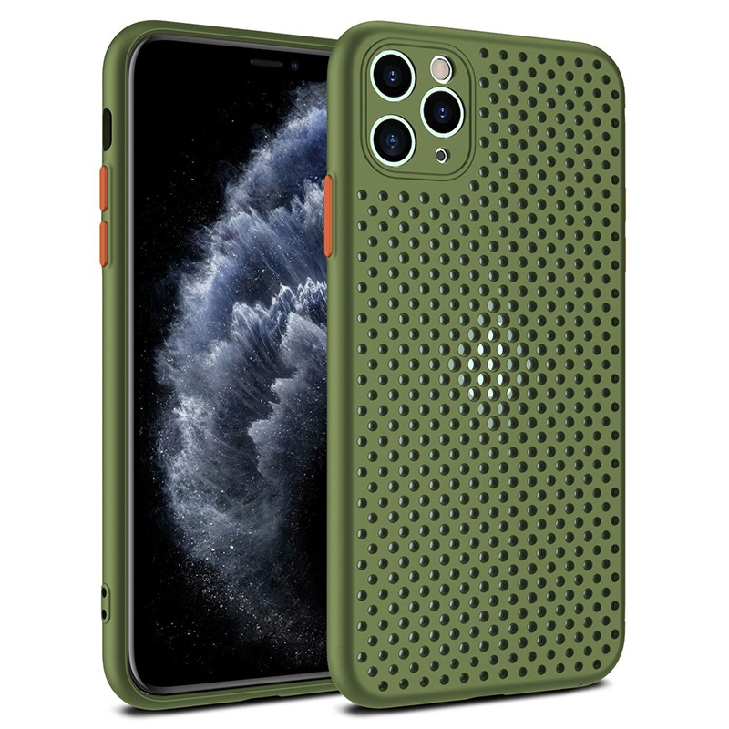 Luxury Shockproof Breathable Silicon Grid Cases Soft TPU Phone Case Cover For iPhone 11/11 Pro/11 Pro Max/12 Mini/12 Pro