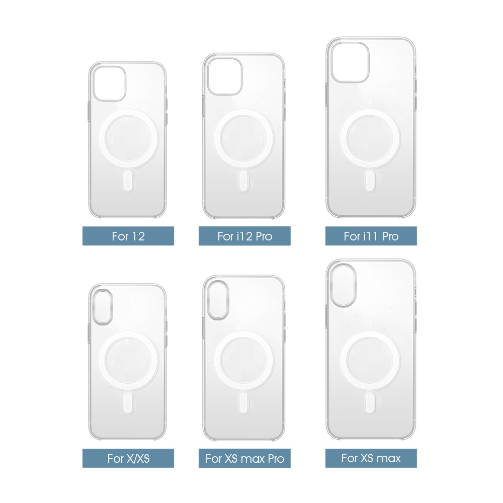 2021 Magnetic Clear Phone Case For iPhone 12 Transparent Phone Cover Mobile Phone Case High Protective Magnet Cover
