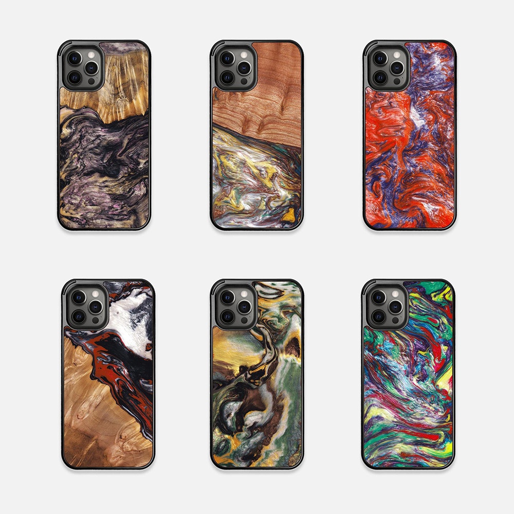 2021 New Popular Shockproof Thin Soft TPU Wood Resin Phone Case For iphone 12 Pro Max