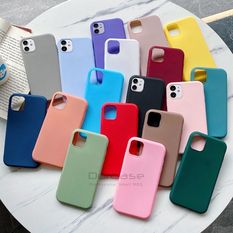 Wholesale 1.2 mm matte thin slim mobile phone case for iphone 12 pro max 12 mini 1.0mm candy colour TPU phone case cover