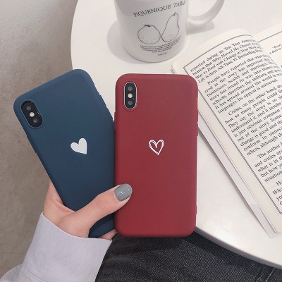 Love Heart Pattern Soft TPU Silicone Ultra-thin Simple Back Cover Phone Cases For Iphone 6 6S 7 8 Plus XS Max XR