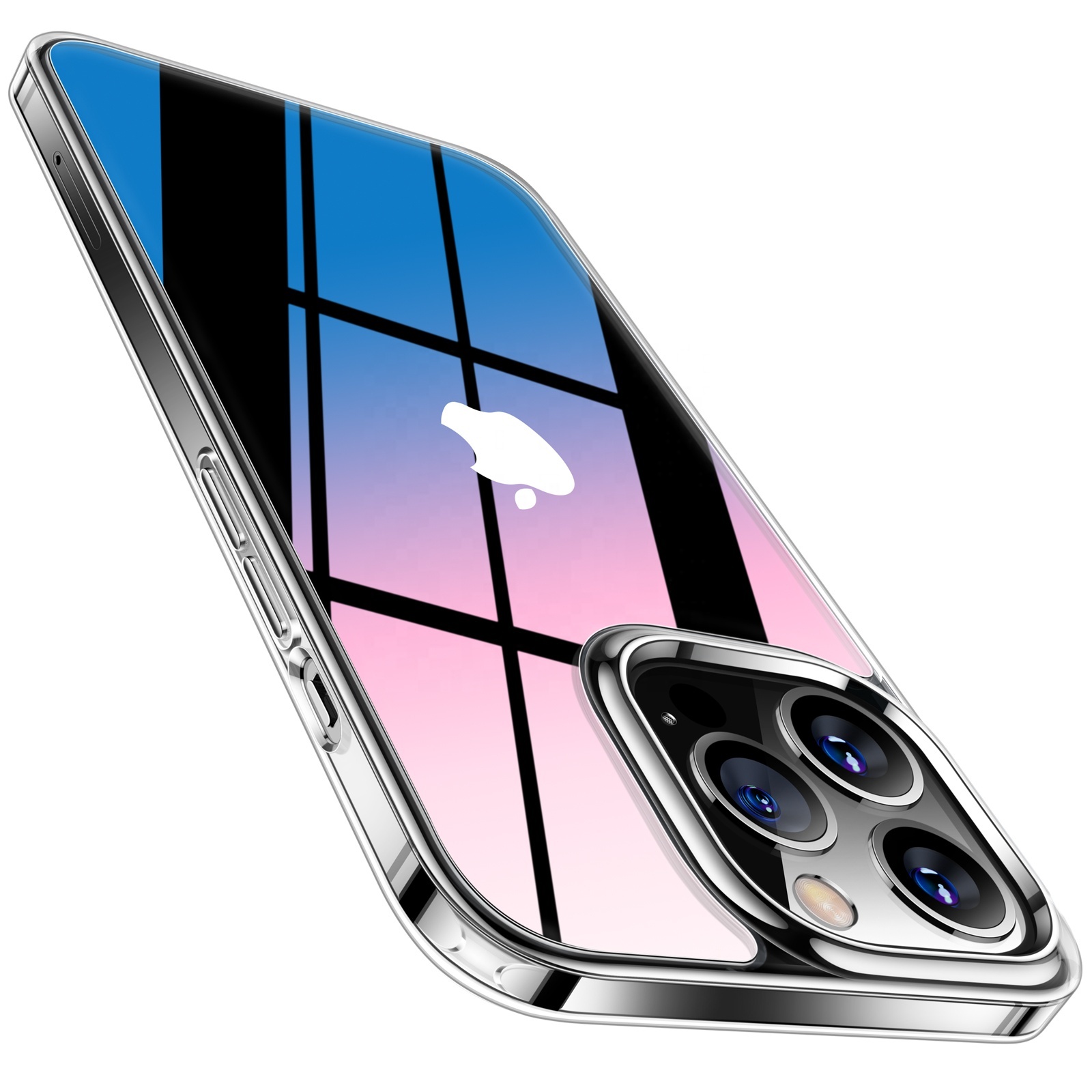 TORRAS Diamond Clear 12X Anti-Yellowing Hard Anti-Explosion Back Silicone Bumper Slim Thin Phone Cases For iPhone 13 Pro Max