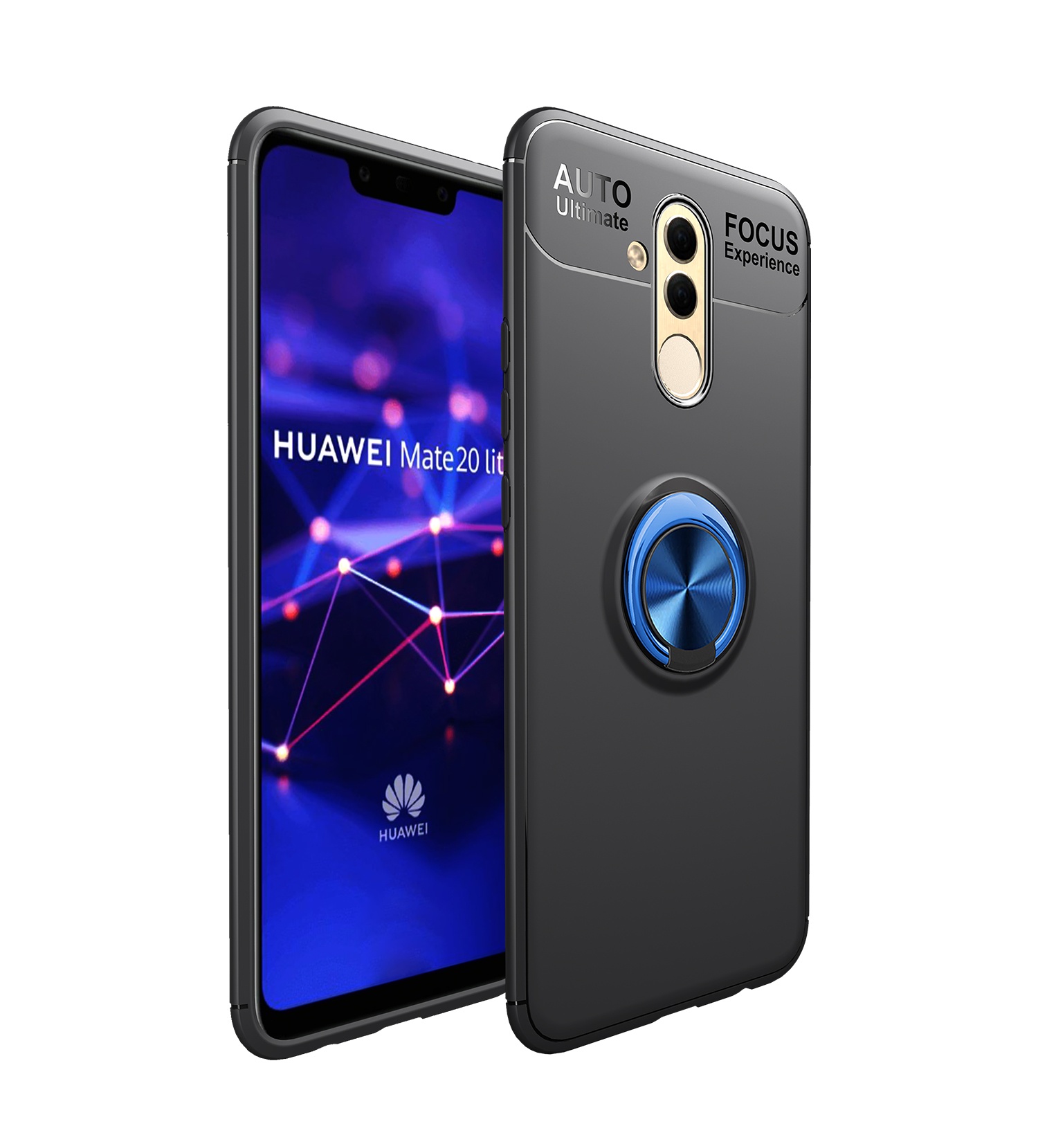 Case For Huawei Mate 20 Lite Cases Thin Finger Ring Holder Case For Huawei Cover Phone Invisible Bracket Stand Shell