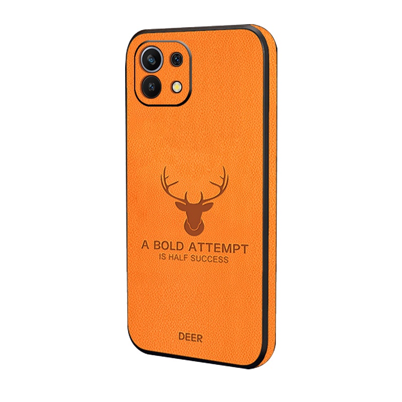 Ultra thin texture mobile phone protective case is suitable for Xiaomi 11 fine leather deer head mobile phone case