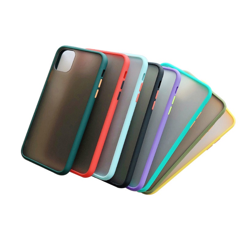Translucent frosted matte mobile phone bags shockproof silicone acrilic candy matte PC cases for iphone 12/12pro/13/13mini