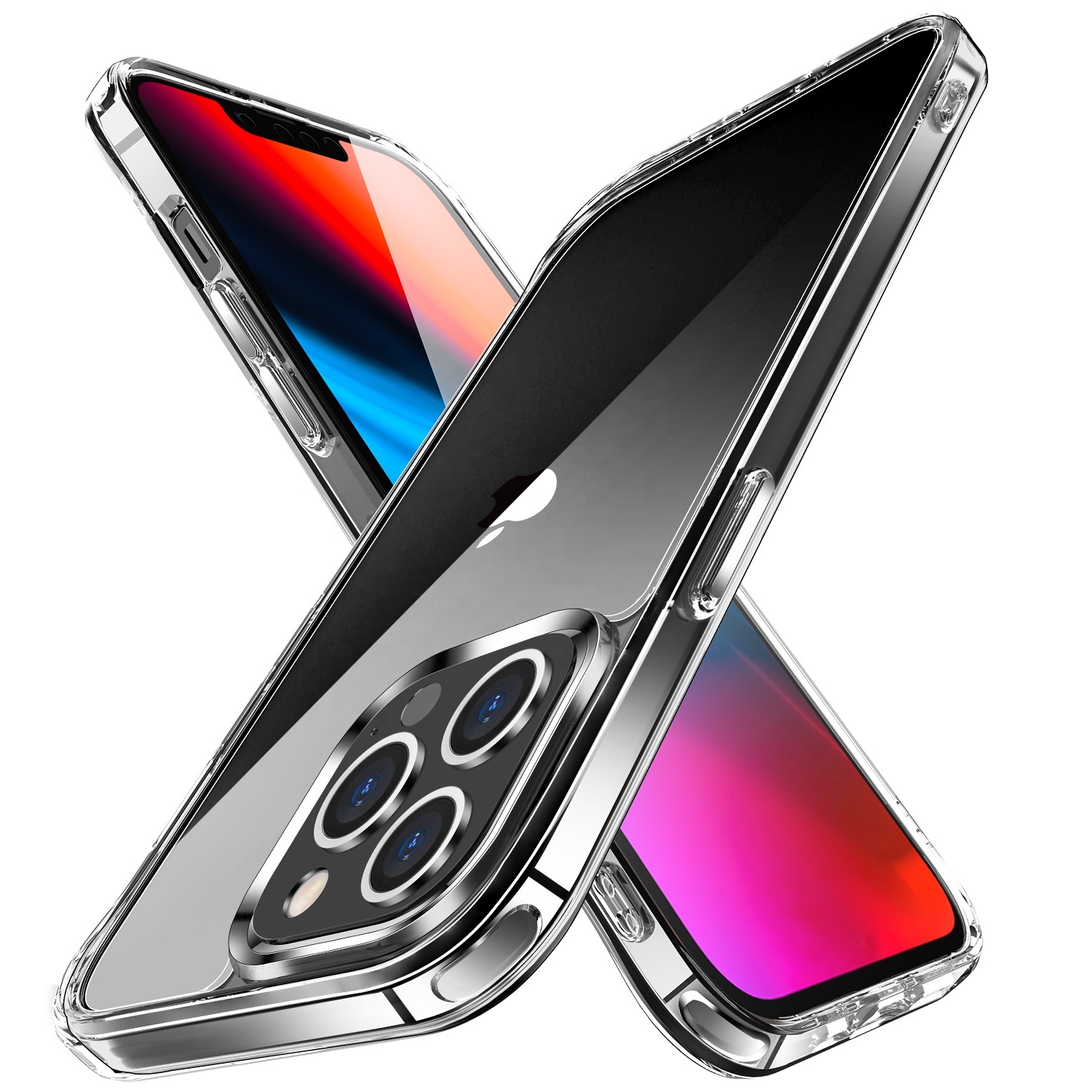 Unique New Design Ultra Thin acrylic PC TPU clear bulk phone cases transparent for iPhone 13 Pro Max