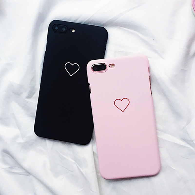 2020 New Design Hot Sell Heart Phone Cases For iphone 5 5S 6 6S 7 8 Plus X Couples Back Cover Ultra Thin Matte Hard PC Coque
