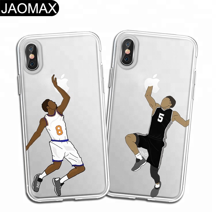 Basketball Athlete Layup Sports TPU Cell Custom Phone Case For iphone 7 X Ultra thin Clear Phone Cover For iphone 8 6 Plus DIY