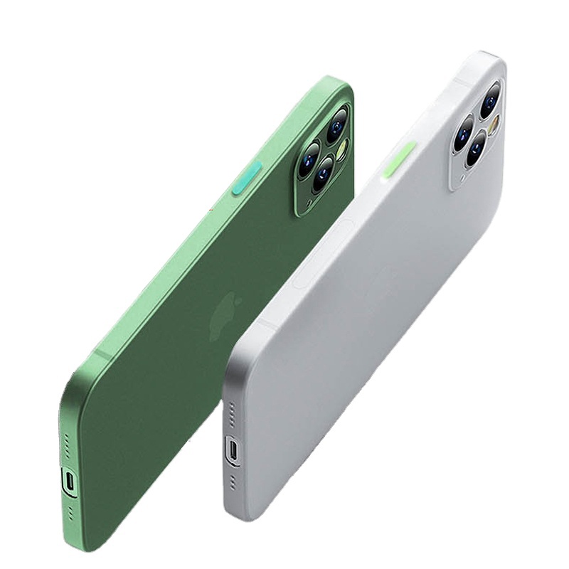 Sublimation Ultra-thin Semitransparent Contrast Color Button Phone Case Cover For iPhone 12 11pro Max