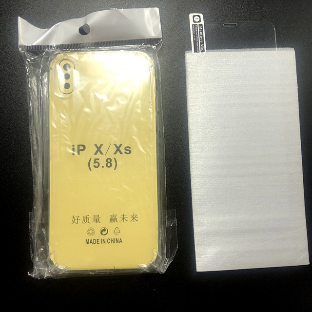 Wholesale cheap phone case with screen protector Ultra-thin transparent soft silicone TPU Mobile case Cover free gift for iPhone