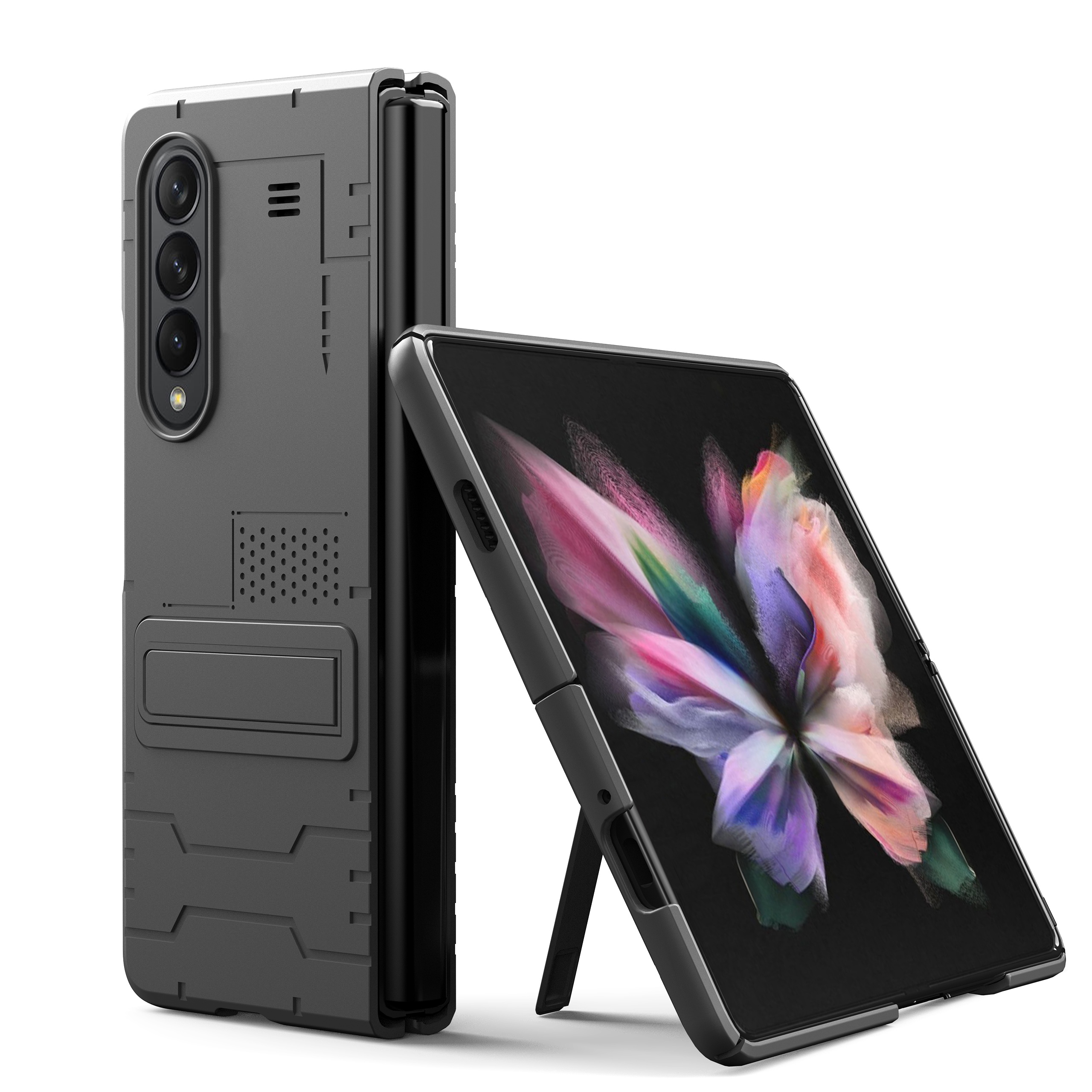 Top Quality New Design Armor Folding Ultra-thin Bracket Shell Cover Fully Cover Phone Case For Samsung Galaxy Z Fold3
