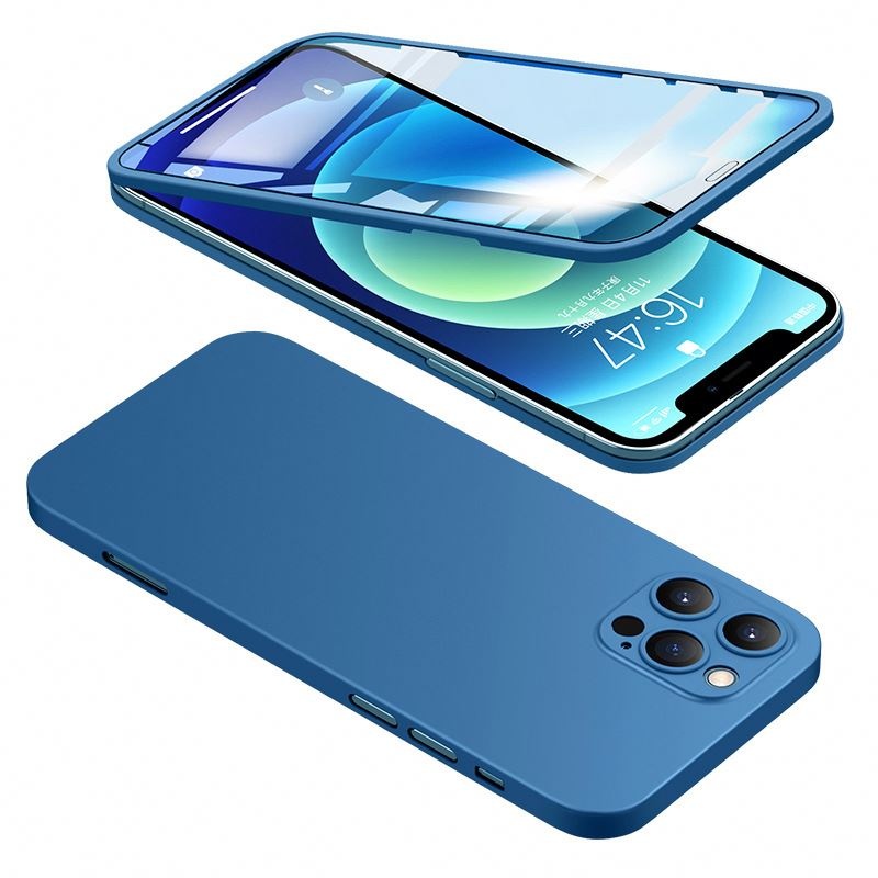 Obastyle Ultra-thin PC Phone Cover Case + Tempered Glass Protection For iPhone 12/12 pro/ 12 pro max
