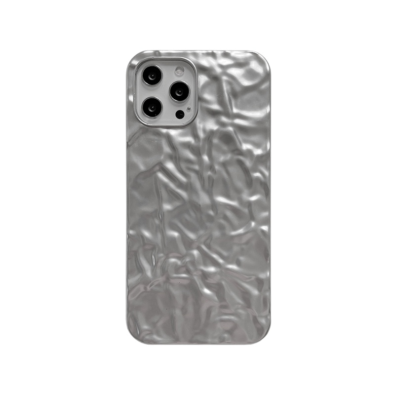Luxury Silver Color Tin Foil Skin Soft Phone Case For iPhone 12 11 Pro Max Mini XR X XS Max 7 8 Plus SE2 Ultra Thin Retro Cover