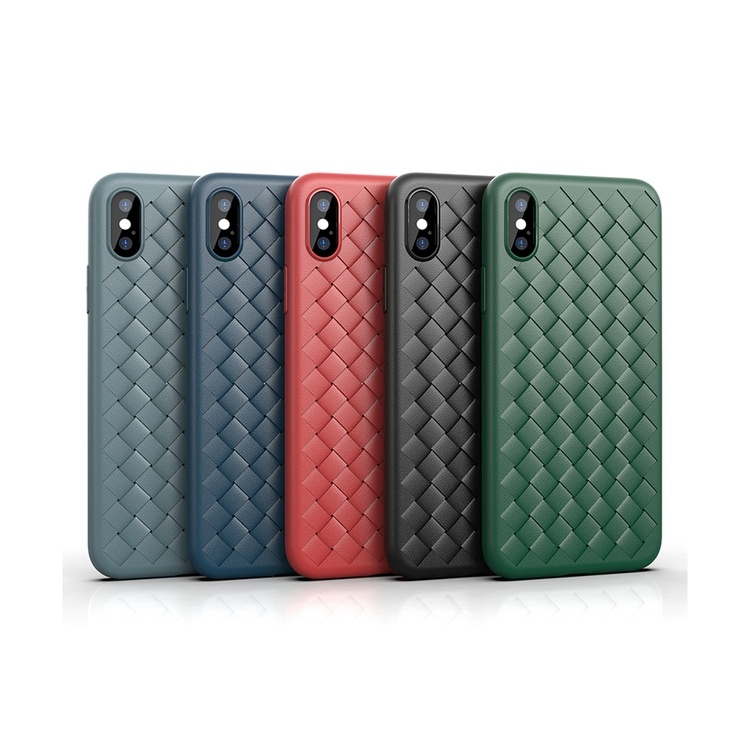 High-quality thin  woven pattern phone case back cover Personalized solid color phone case