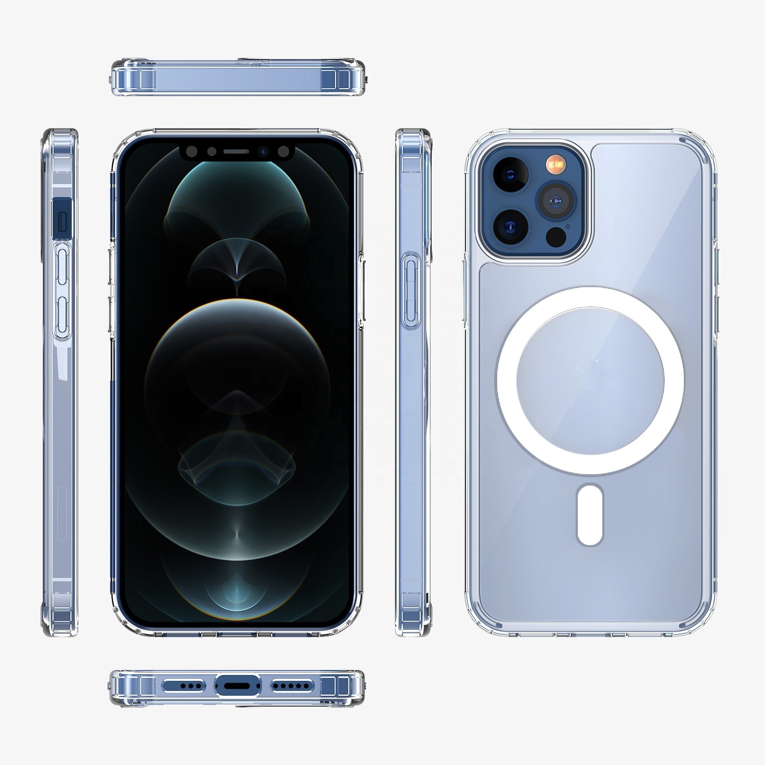 Custom Magnetic Case Shockproof Clear Transparent Mobile Phone Cases Cover For iPhone 12 Mini Pro Max Case Magnet